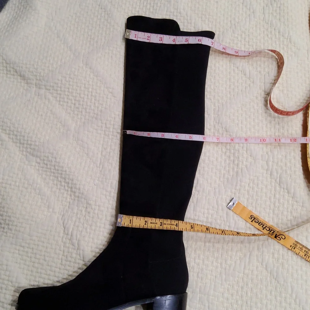 Stuart Weitzman Black Suede Over the Knee Boots